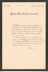 k.k. naturhistorisches Hofmuseum, Intendanzakten 1885-1896 (Hauer), Aktenzahl Z.316/1888, Seite 1